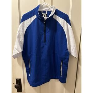 FootJoy Pullover Short Sleeve Quarter Zip Golf Windshirt Rain Mens Blue M